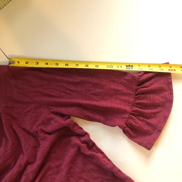 ModCloth Red Long Sleeve Shirt Size M - Picture 4 of 8